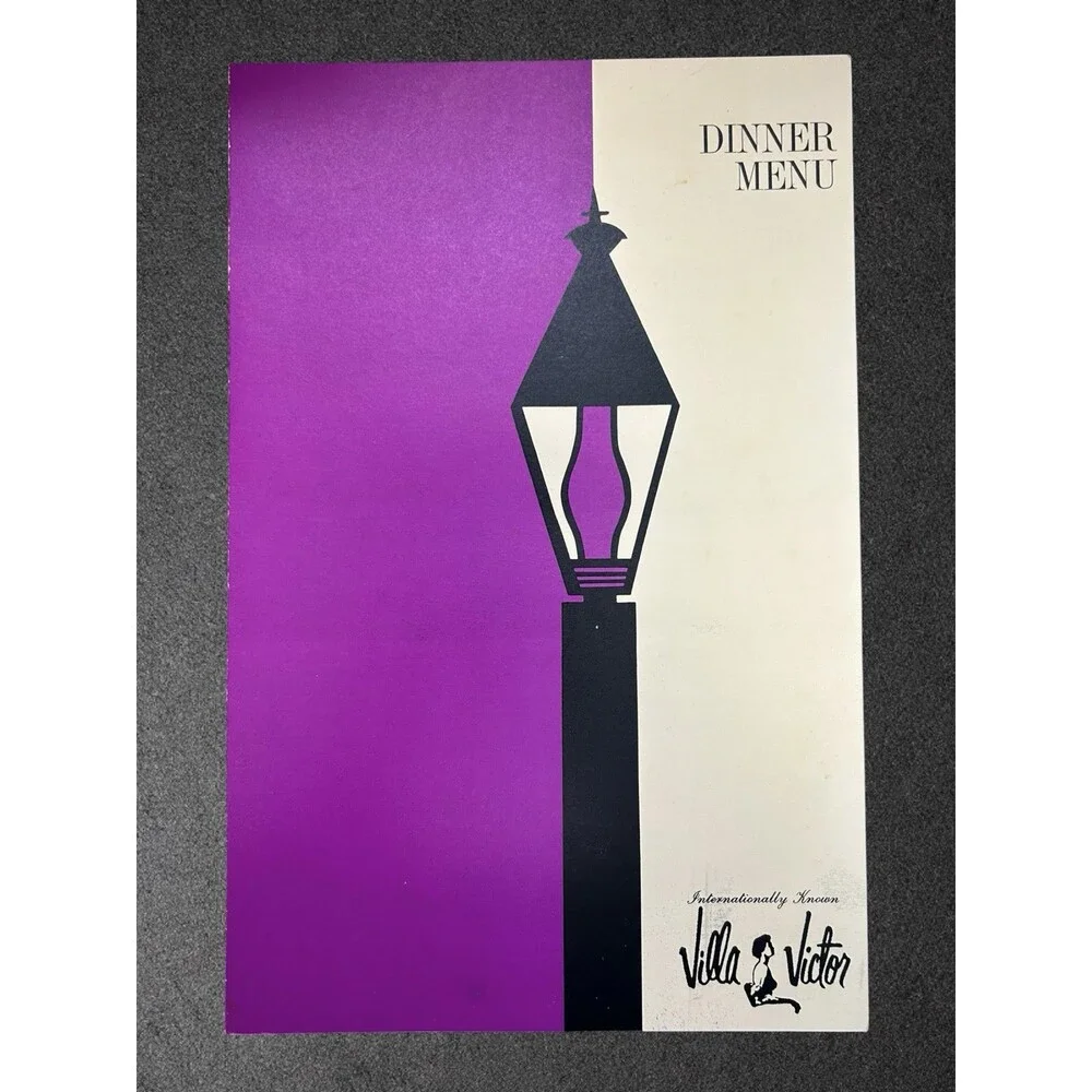 Vintage Villa Victor Restaurant Dinner Menu Syosset Long Island NY Mid Century